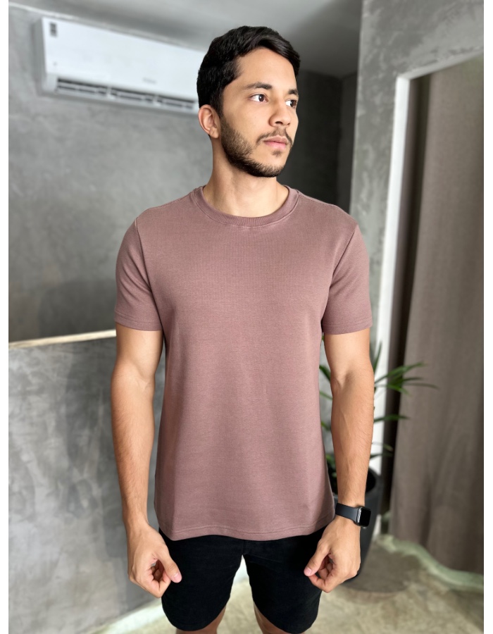 T SHIRT TRICOT CAPRI MARROM