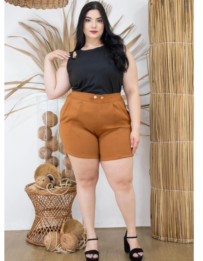 Blusa recorte em malha suede