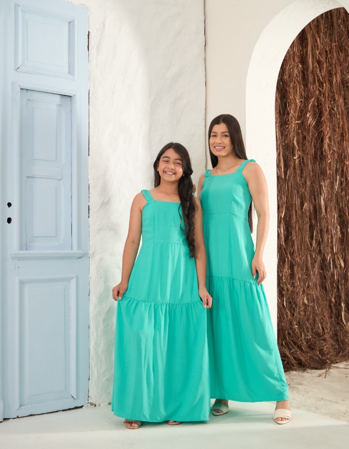 VESTIDO LONGO DE ALÇA ( TEC. VISCOLINHO )