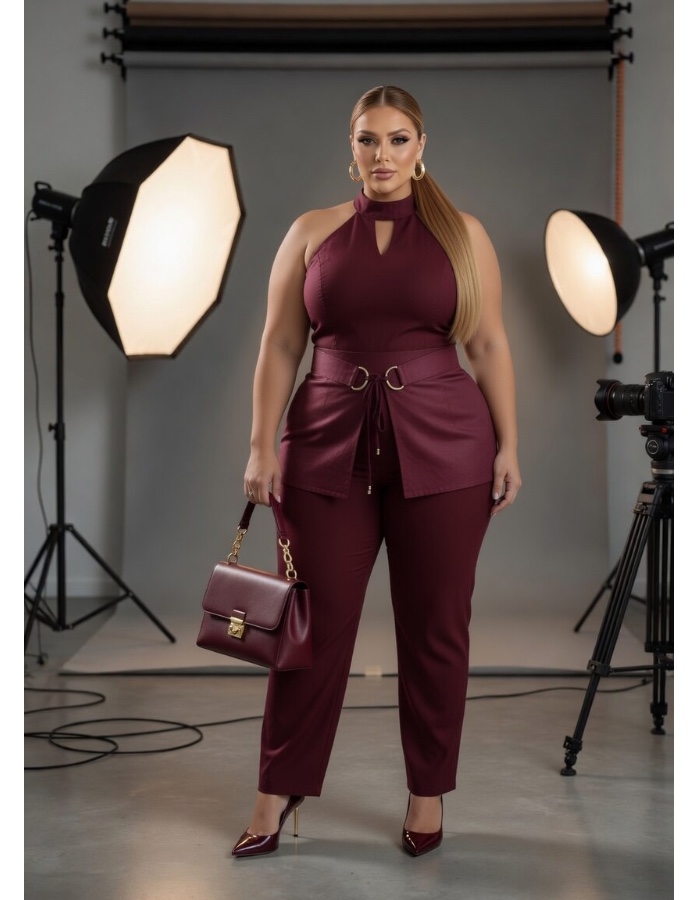 CONJUNTO PLUS DE ALFAITARIA TECIDO MARRANTE