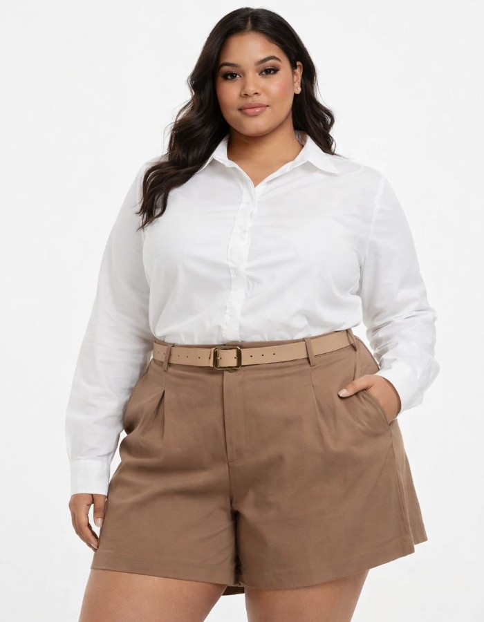 short com cinto importado