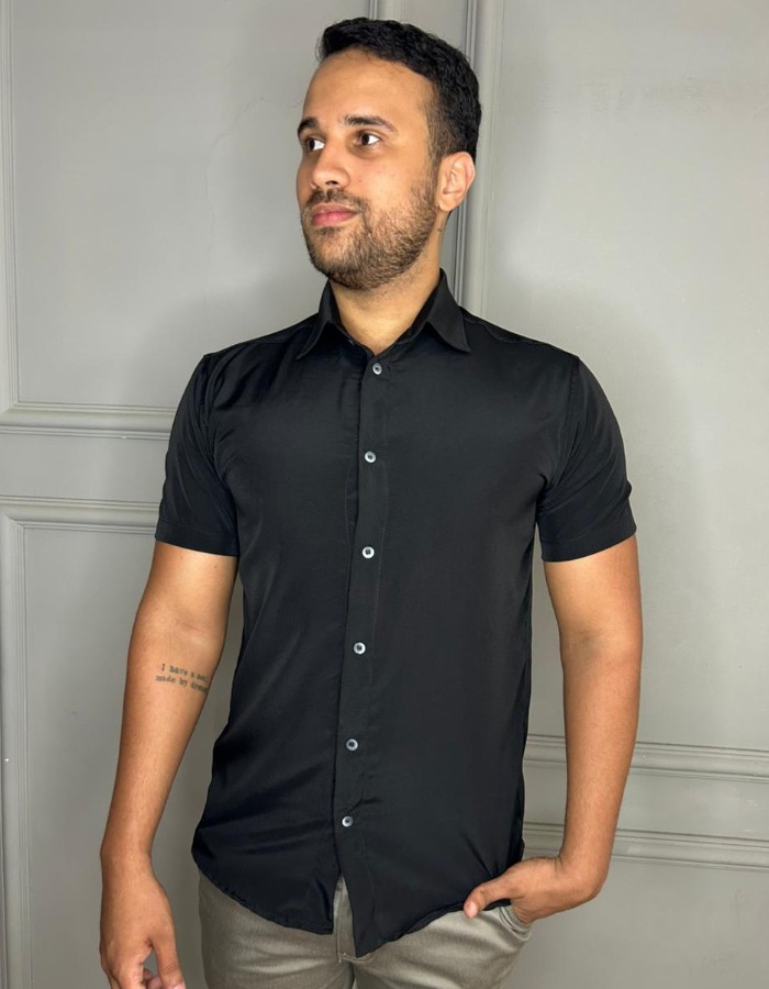 CAMISA MANGA CURTA POLITÉC COM 8% DE ELASTANO