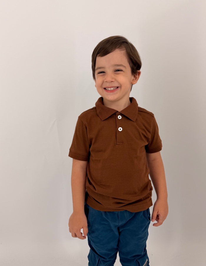 GOLA POLO BOTAO INFANTIL 30.1 100% ALGODAO
