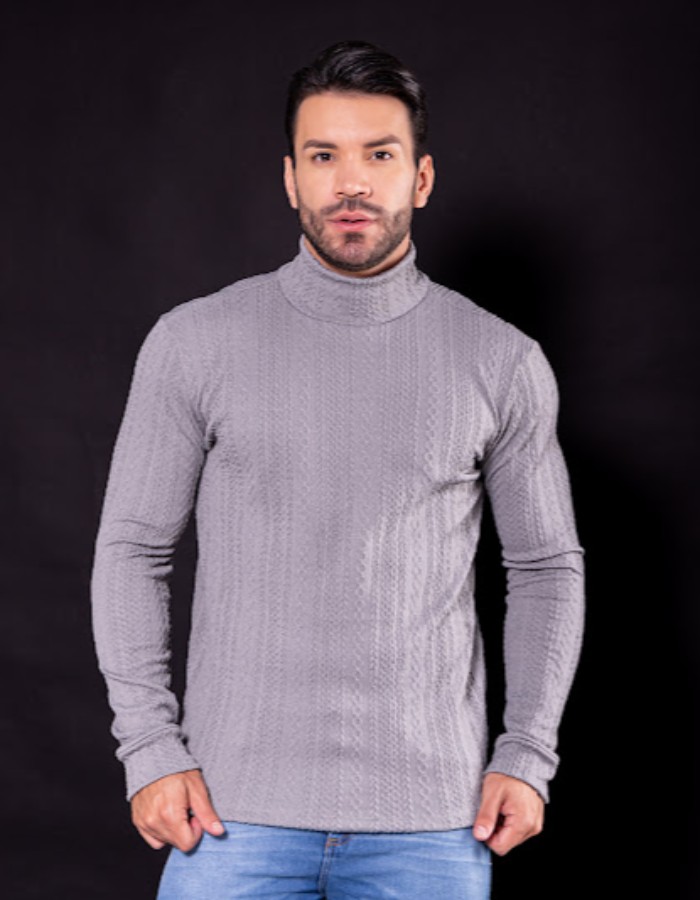 CAMISA GOLA ALTA TRICOT 