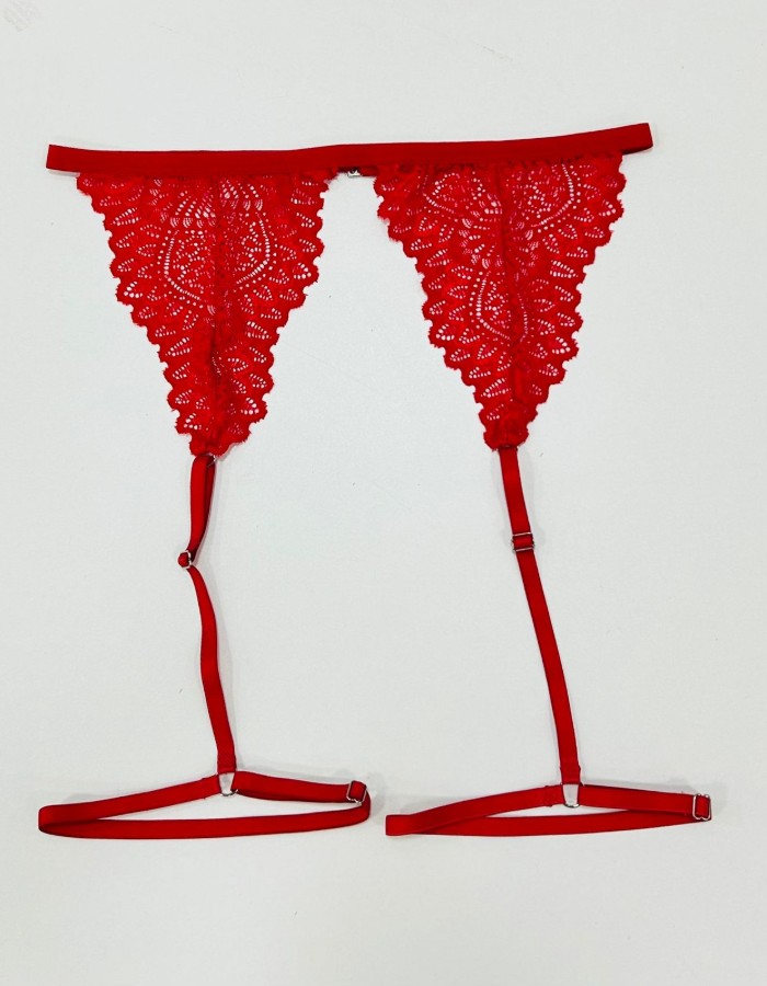 CINTA LIGA RENDA /VERMELHO E PRETO REF: 1492