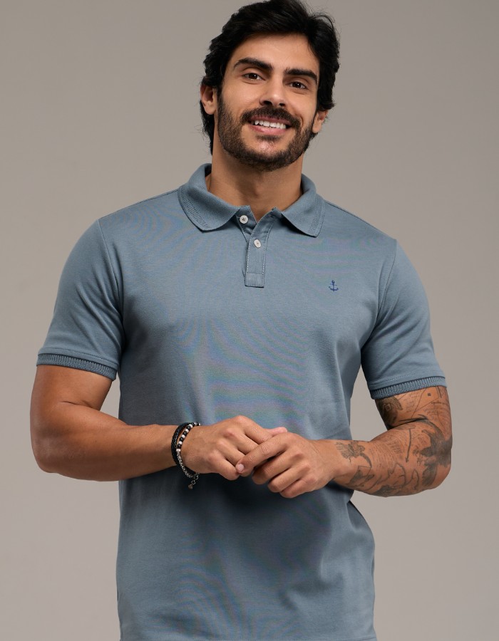 POLO SUEDINE RELEVO
