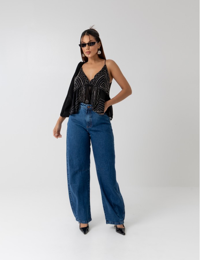 calça barrel leg tradicional