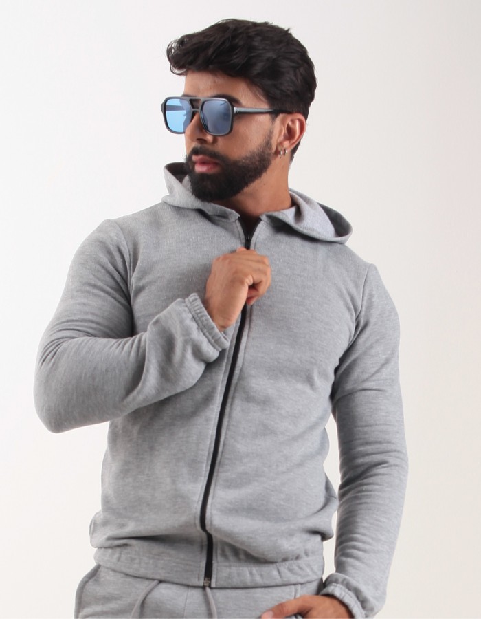 Casaco em Moletom com Zíper