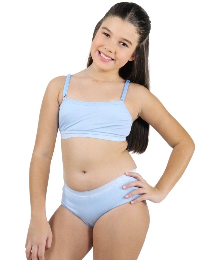 CONJUNTO MENINA MOÇA SEM BOJO LISO REF 16