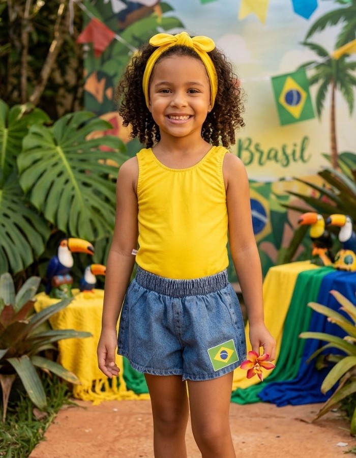 Conjunto Copa Body com short jeans 