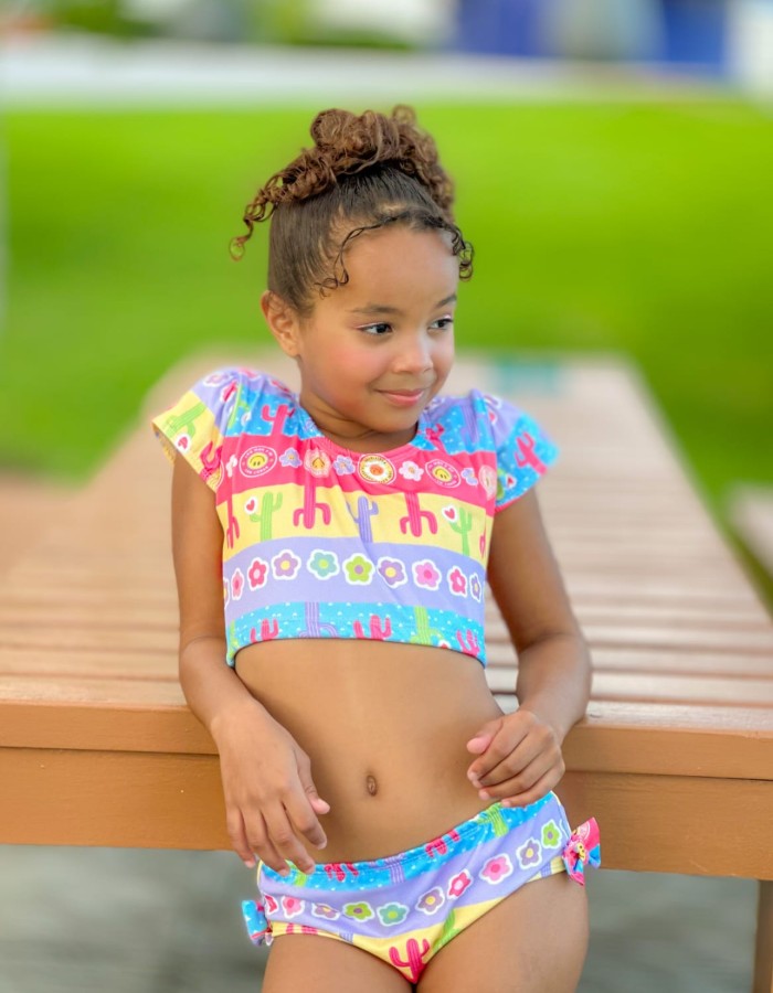 CONJUNTO CROPPED INFANTIL COM MANGA CURTA