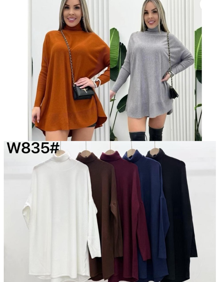 Poncho modal gola alta 