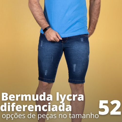 BERMUDA LYCRA DIFERENCIADA PLUS SIZE 52