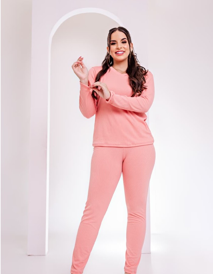 PIJAMA ADULTO LONGO CANELADO REF: 035 1500