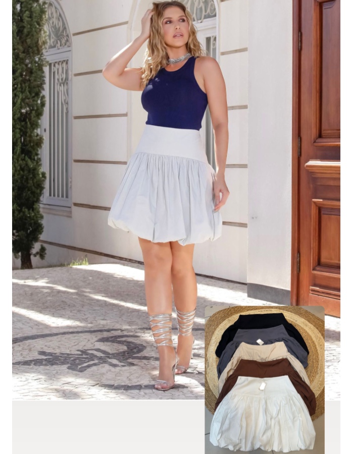 Saia Balone forrada alfaiataria marrant 