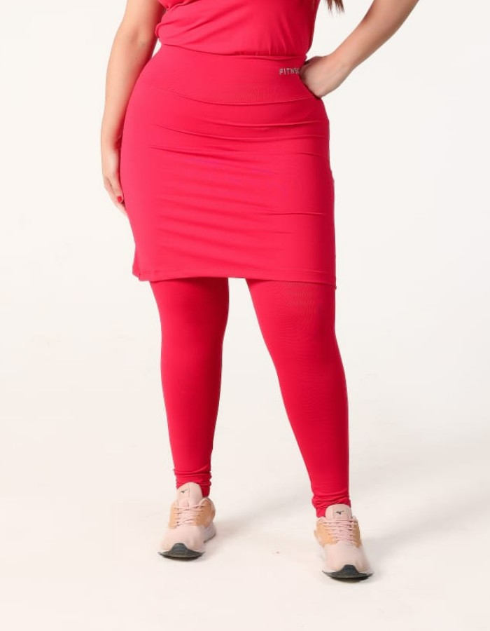 CALÇA SAIA RODADA PLUS EM POLIAMIDA