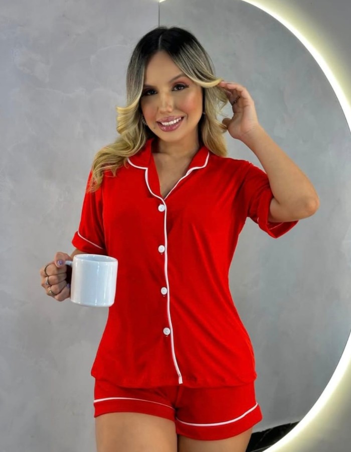 PIJAMA AMERICANO LISO C/ MANGA 118 1416