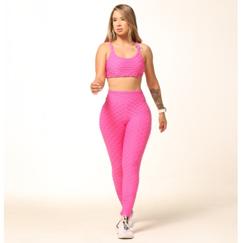 CONJUNTO CALÇA TECIDO BOLHA