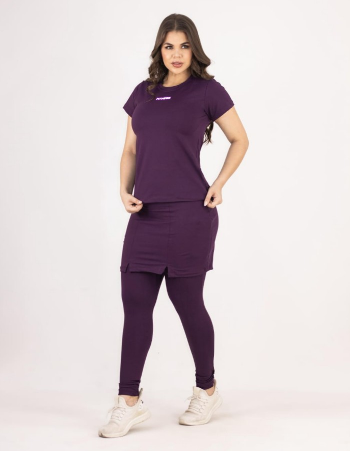 CONJUNTO CALÇA SAIA COM BOLSO E BABY LOOK