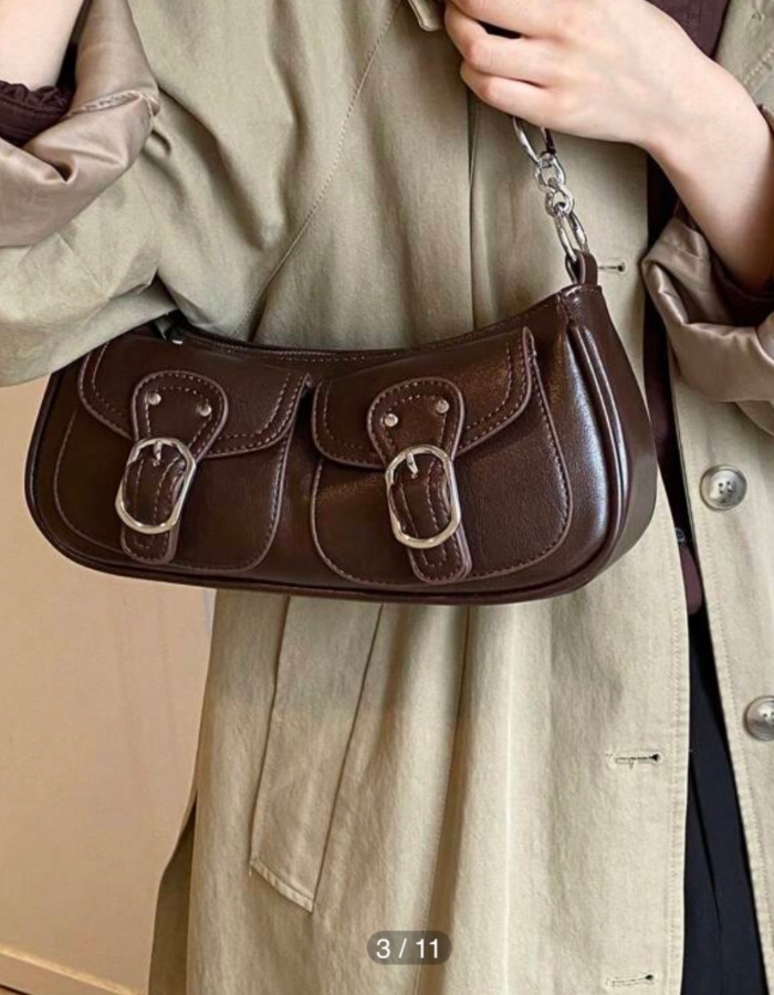 Bolsa baguete retrô cinto