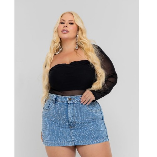 SHORT SAIA SOLARE COM BRILHO NA LYCRA