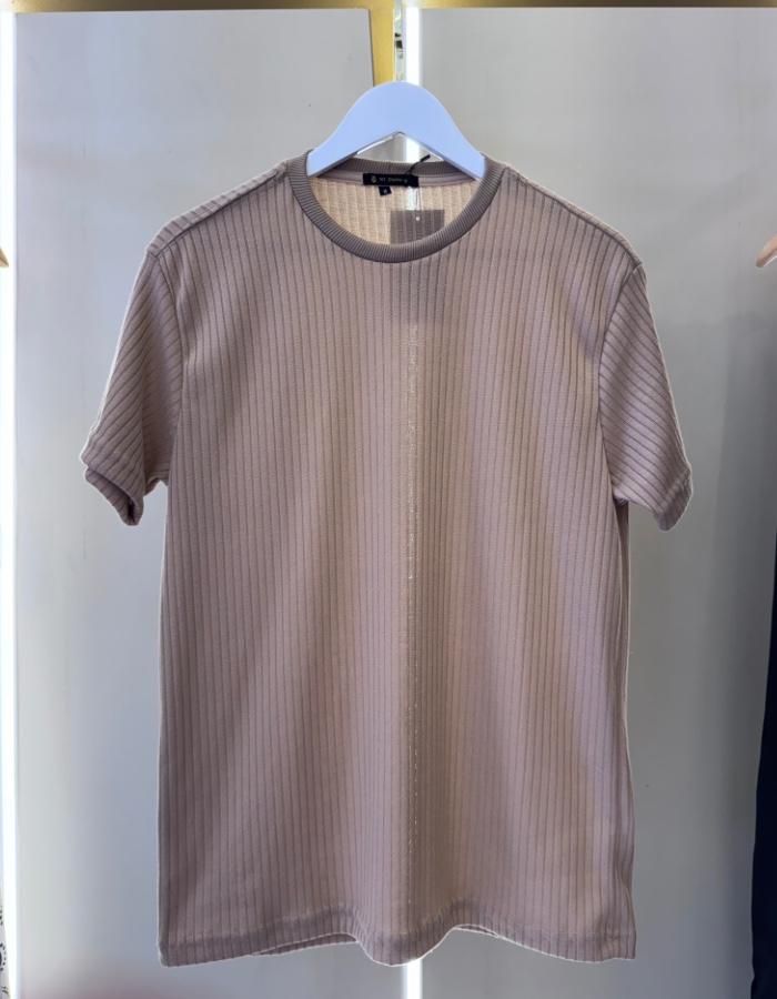 T-SHIRT CANELADA TRICOT 