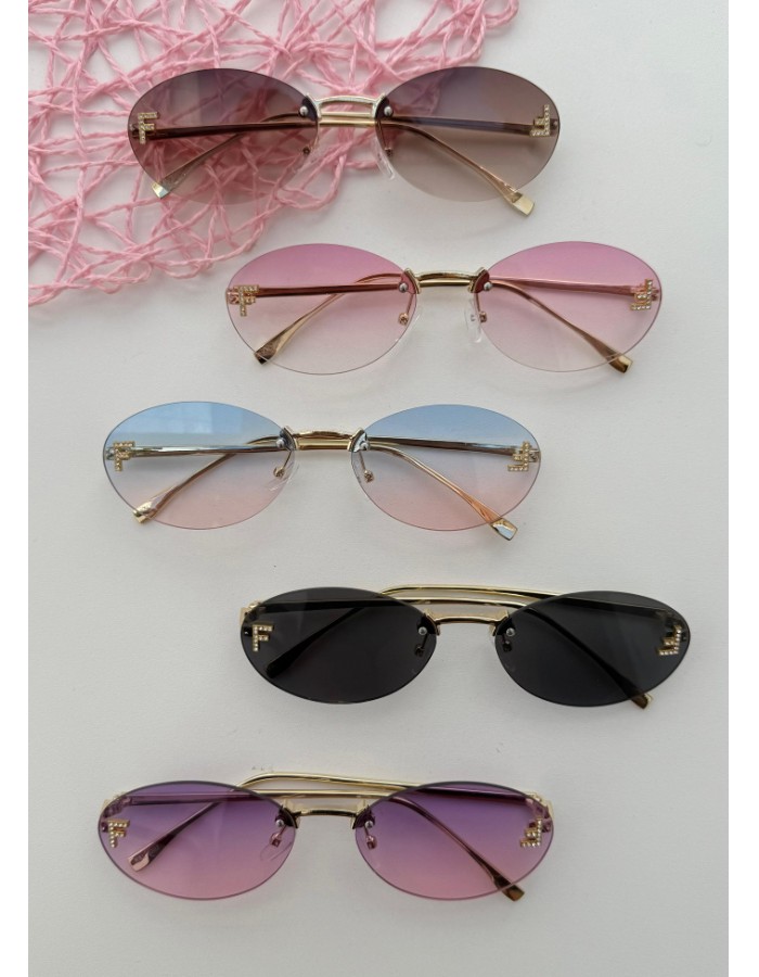 Óculos Fendi Oval ( haste metálica )