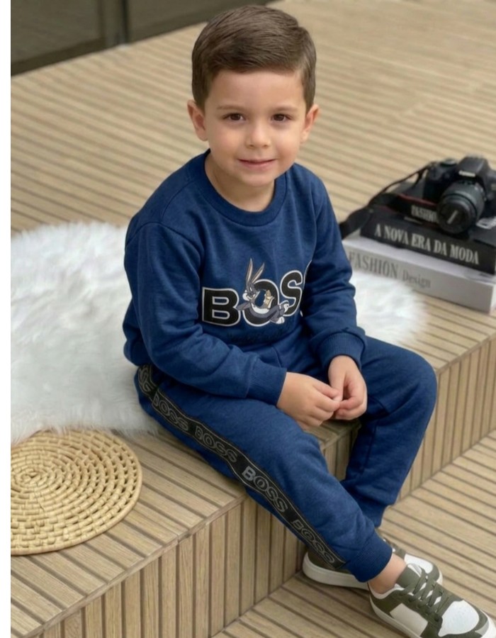 Conjunto Moletom Boss sem capuz