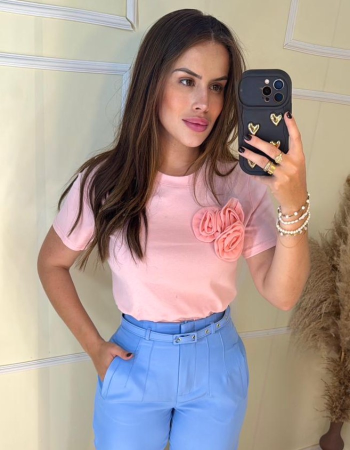 Blusa Algodão Flor