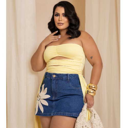 SHORT SAIA FLORENÇA JEANS 100%