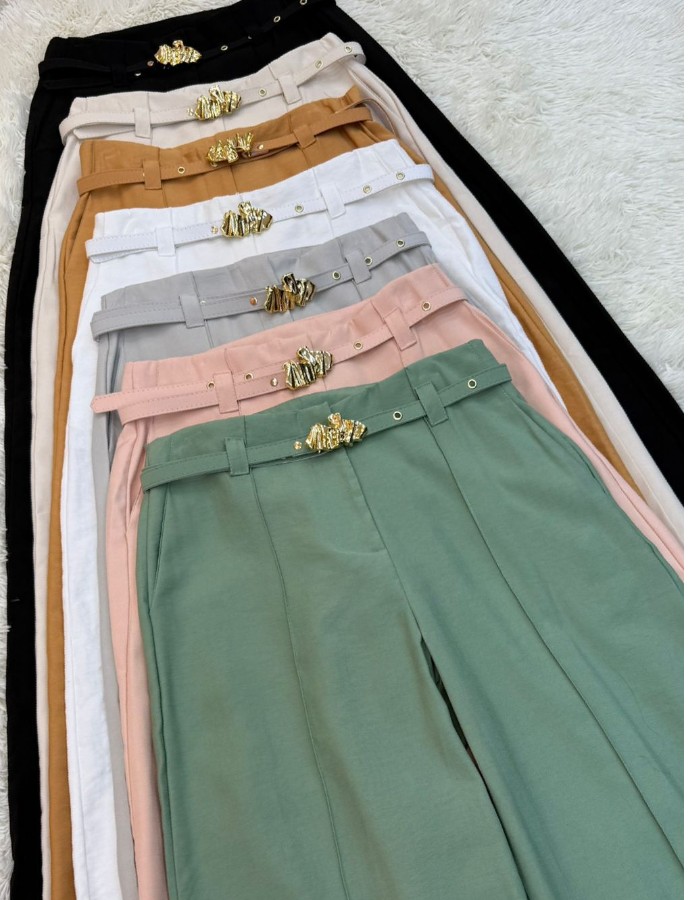 CALÇLA CINTO COR DA PERÇA TECIDO MARANTE PREMIU