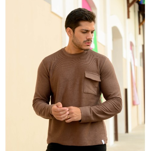 CAMISA LONGA TEXTURE COM BOLSO