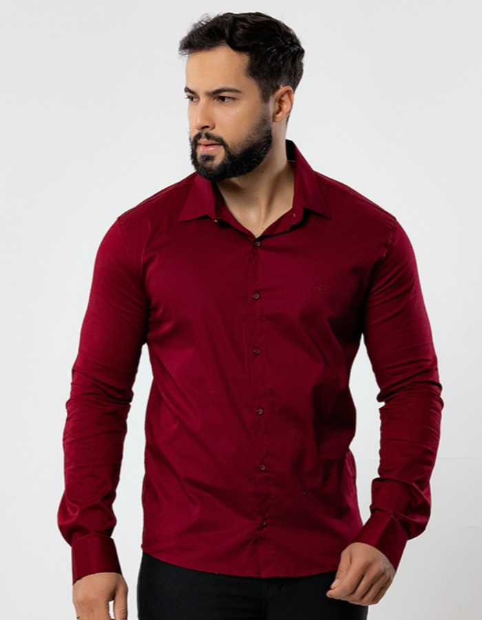 Camisa Manga longa Algodão- Elastano