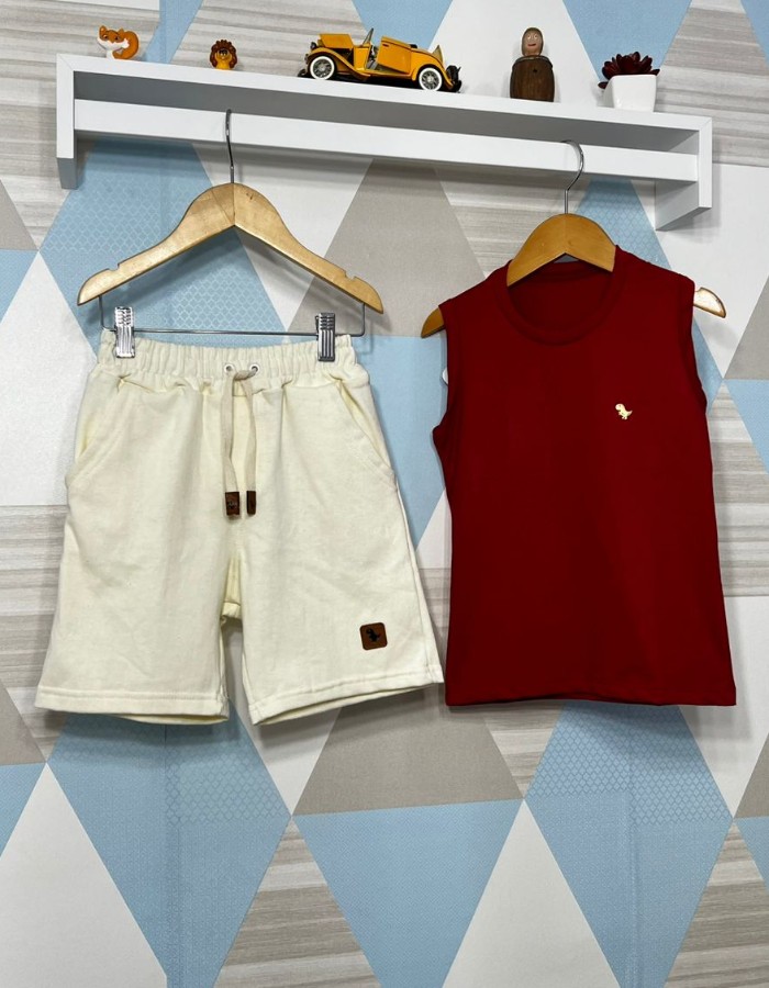 CONJUTO REGATA E SHORT MOLETOM