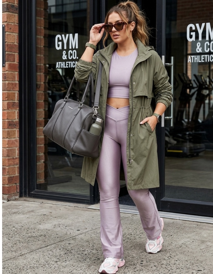 Calça Flare Canelado de Poliamida 