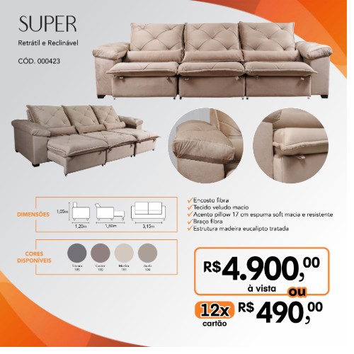 Sofá Super 3 Lugares