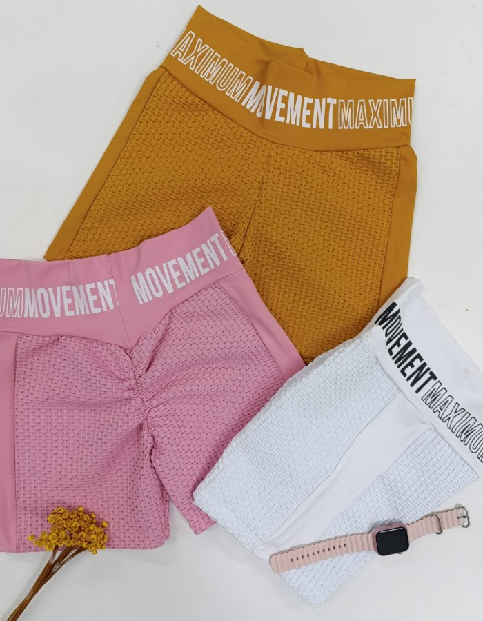 SHORT EMPINA BUMBUM CÓS INTEIRO FAIXA BROCADO