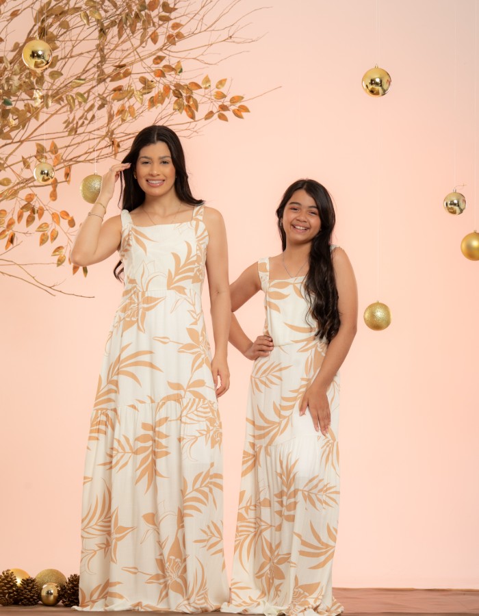 VESTIDO LONGO DE ALÇA ( TEC. VICOLINHO )