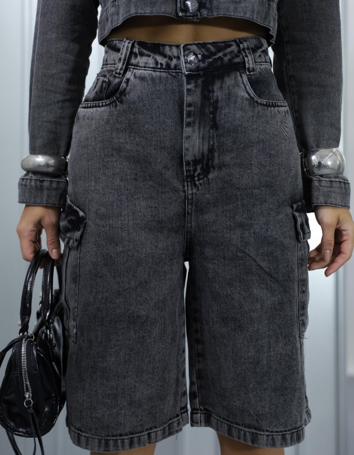 SHORT JORTS CARGO ANY BLACK CLARO