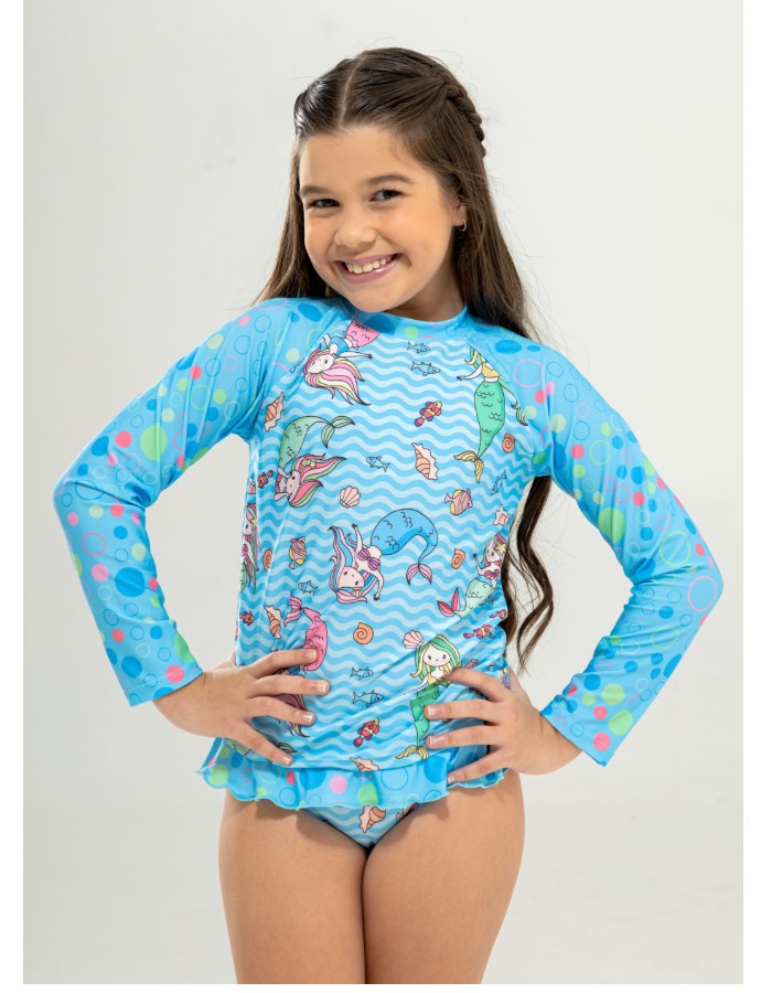 Biquíni infantil c/blusa uv