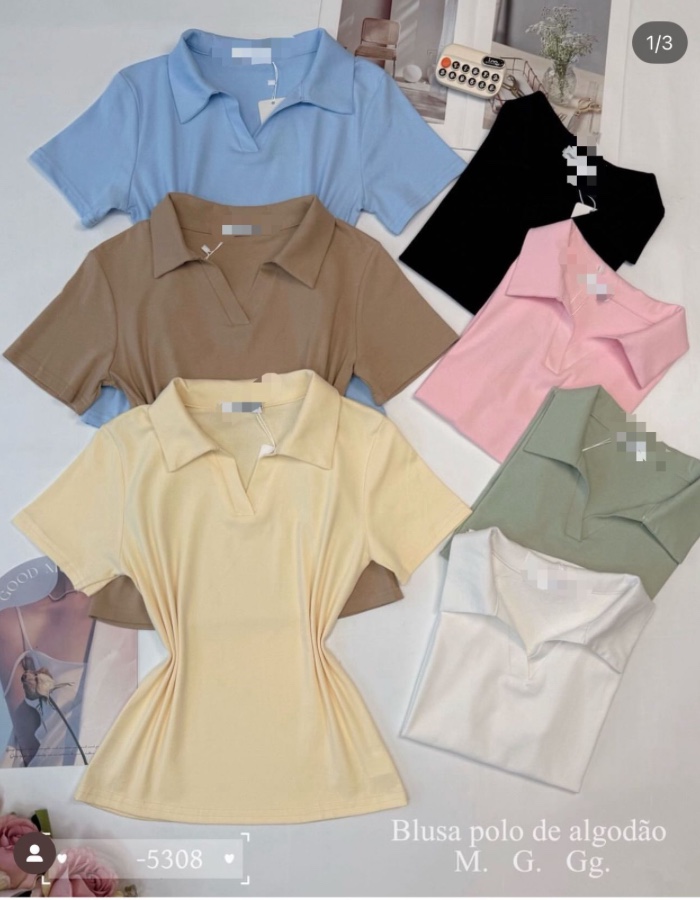 Blusa polo gola v 