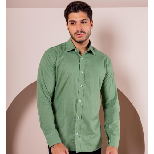 CAMISA MANGA LONGA LINHO GOLA TRADICIONAL