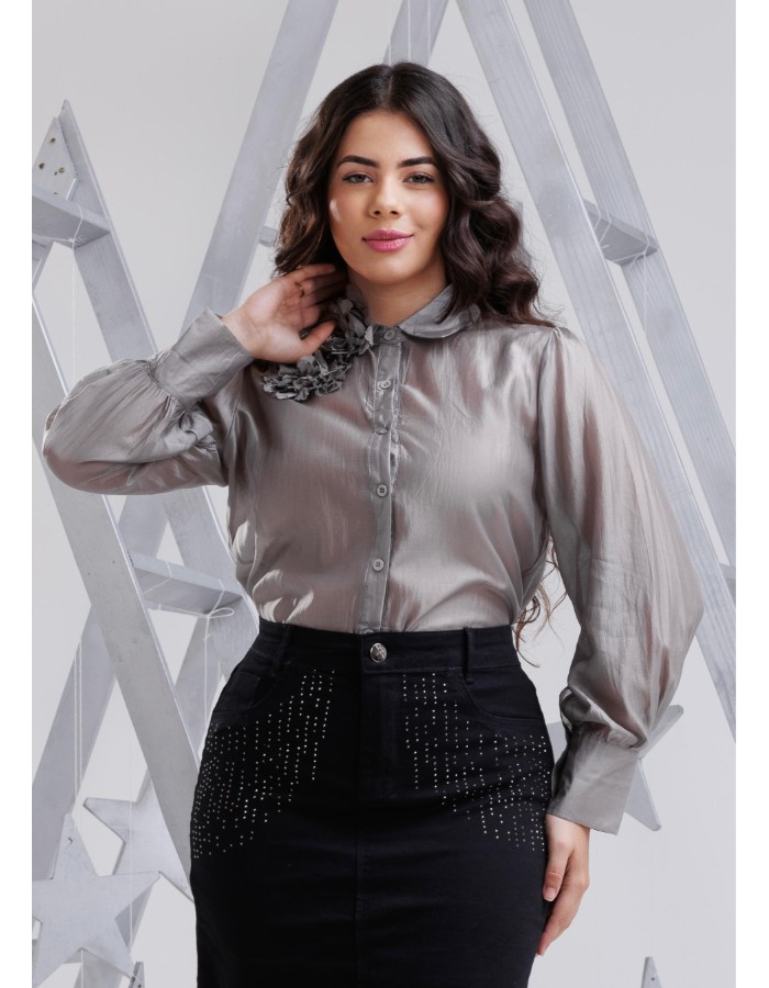 BLUSA MANGA LONGA DE FLOR