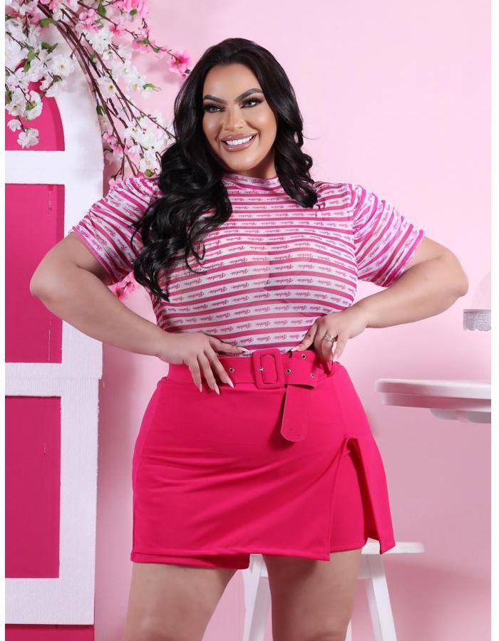 Blusa manga longa princesa gola alta (BARBIE) 