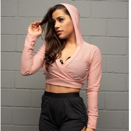 cropped com capuz dry fit