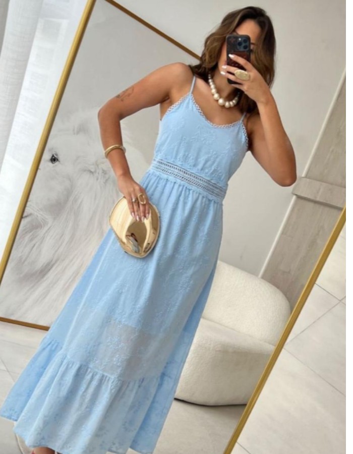 Vestido longo de alça 