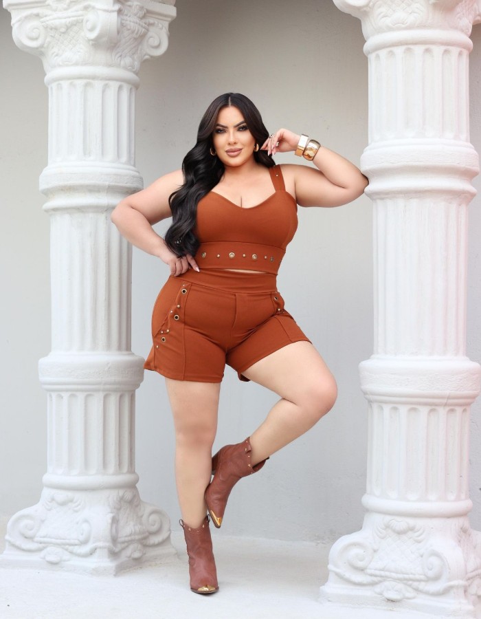 Conjunto Juliana cropped + short tradicional