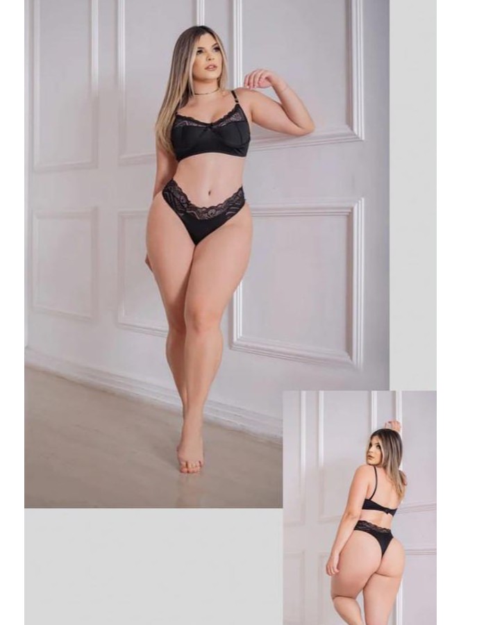 CONJUNTO SEM BOJO CALCINHA CÓS RENDA REF: 06 1099