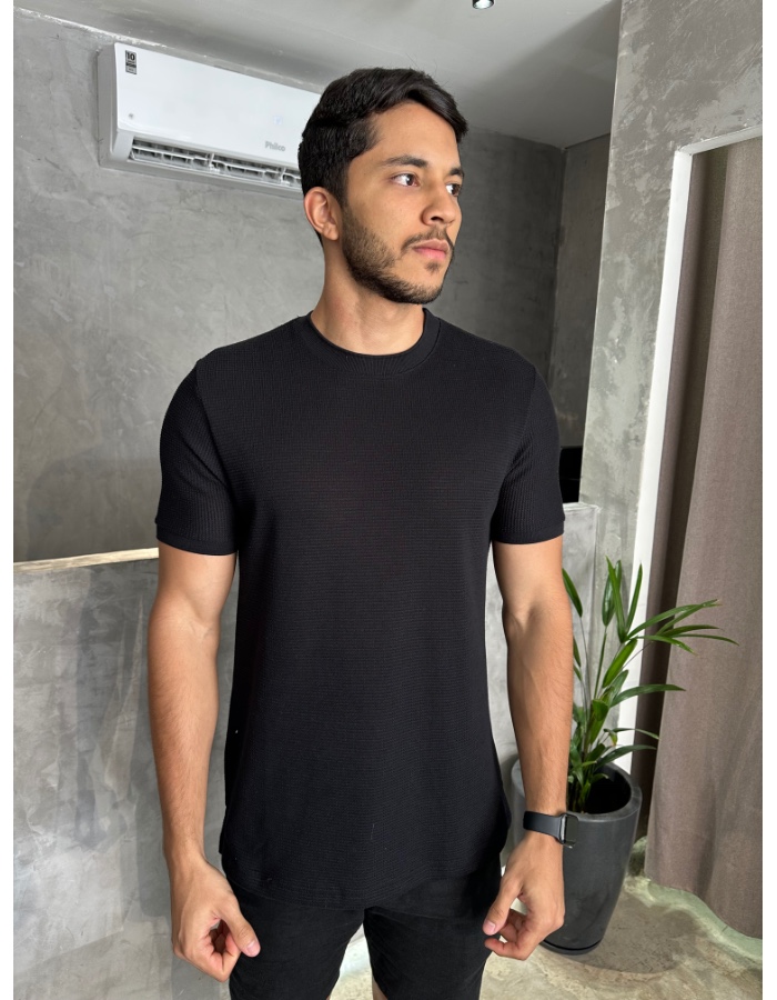 T SHIRT TRICOT CAPRI PRETO