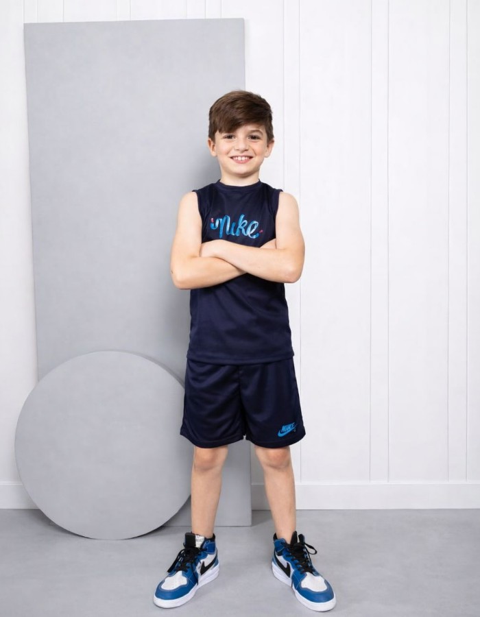 CONJUNTO JUVENIL MASCULINO REGATA E SHORT DRYFIT